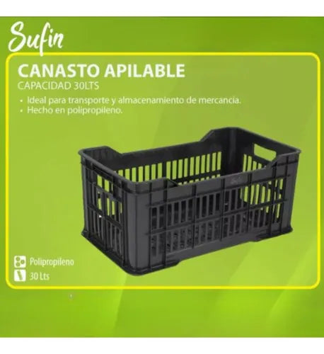 Pack X 12 Cajon Plastico Con Piso Y Reforzado Apilable