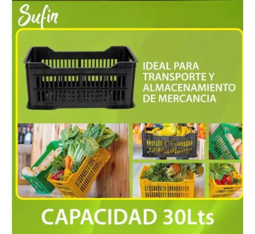 Pack X 12 Cajon Plastico Con Piso Y Reforzado Apilable